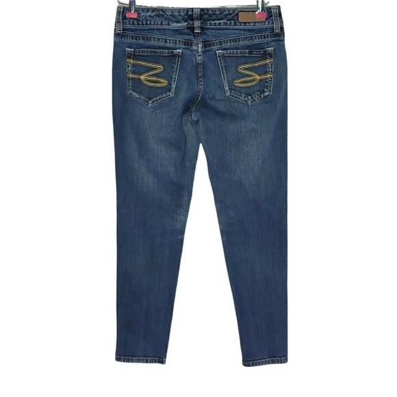 Seven7 Skinny Jeans Size 30 30X28 Blue Lightly Distressed Stretch Denim - Picture 2 of 11